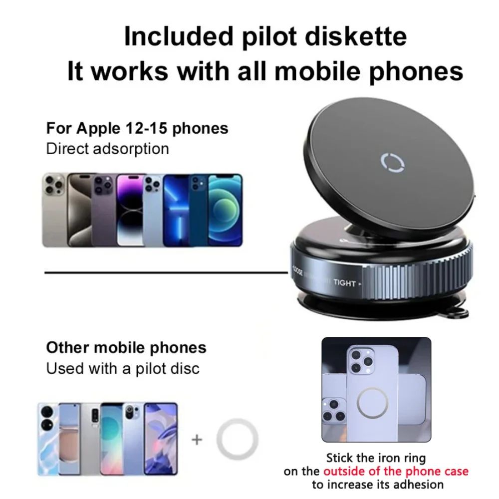 Magnetic Vaccum Car Phone Holder