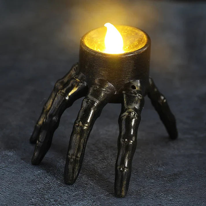 Halloween Skull Hand Candle