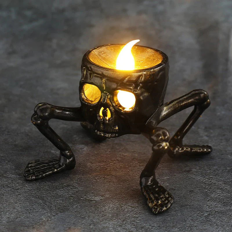 Halloween Skull Hand Candle