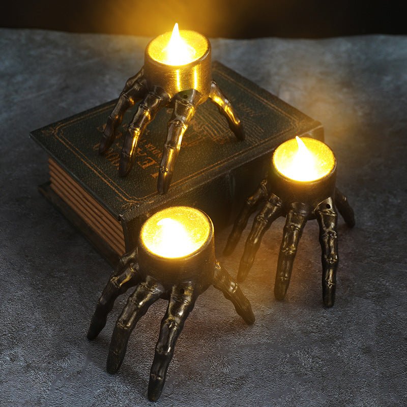Halloween Skull Hand Candle