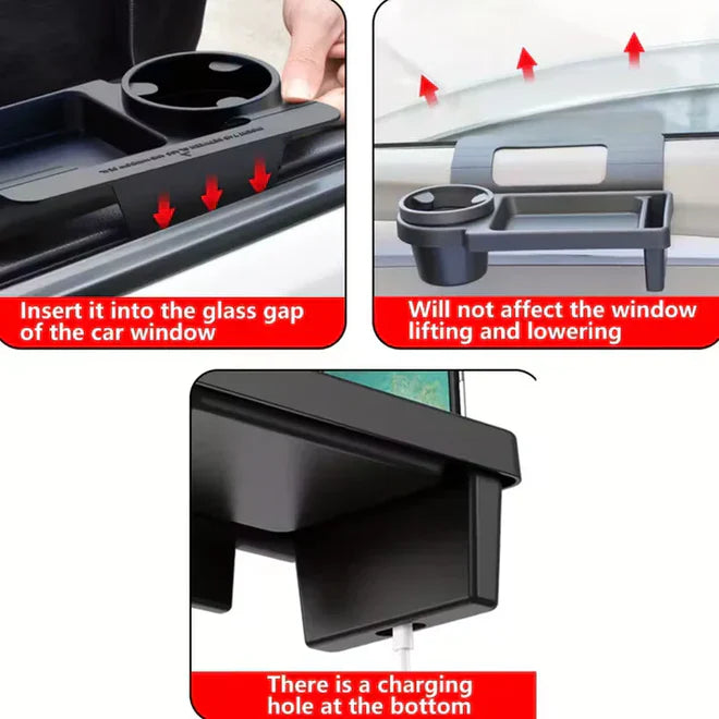 Universal Car Armrest Console Organizer with Phone Mount